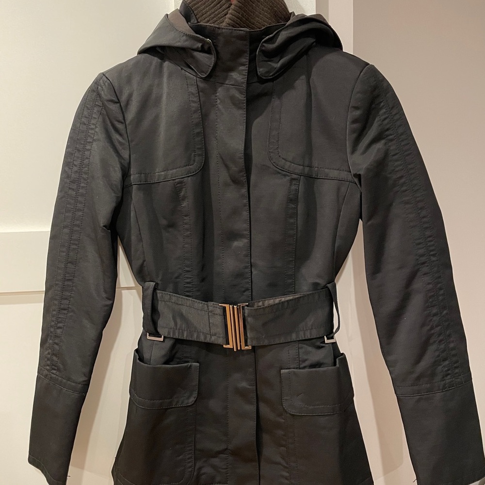 Zara Basic Black Zippered Winter Jacket - Size S - image 2